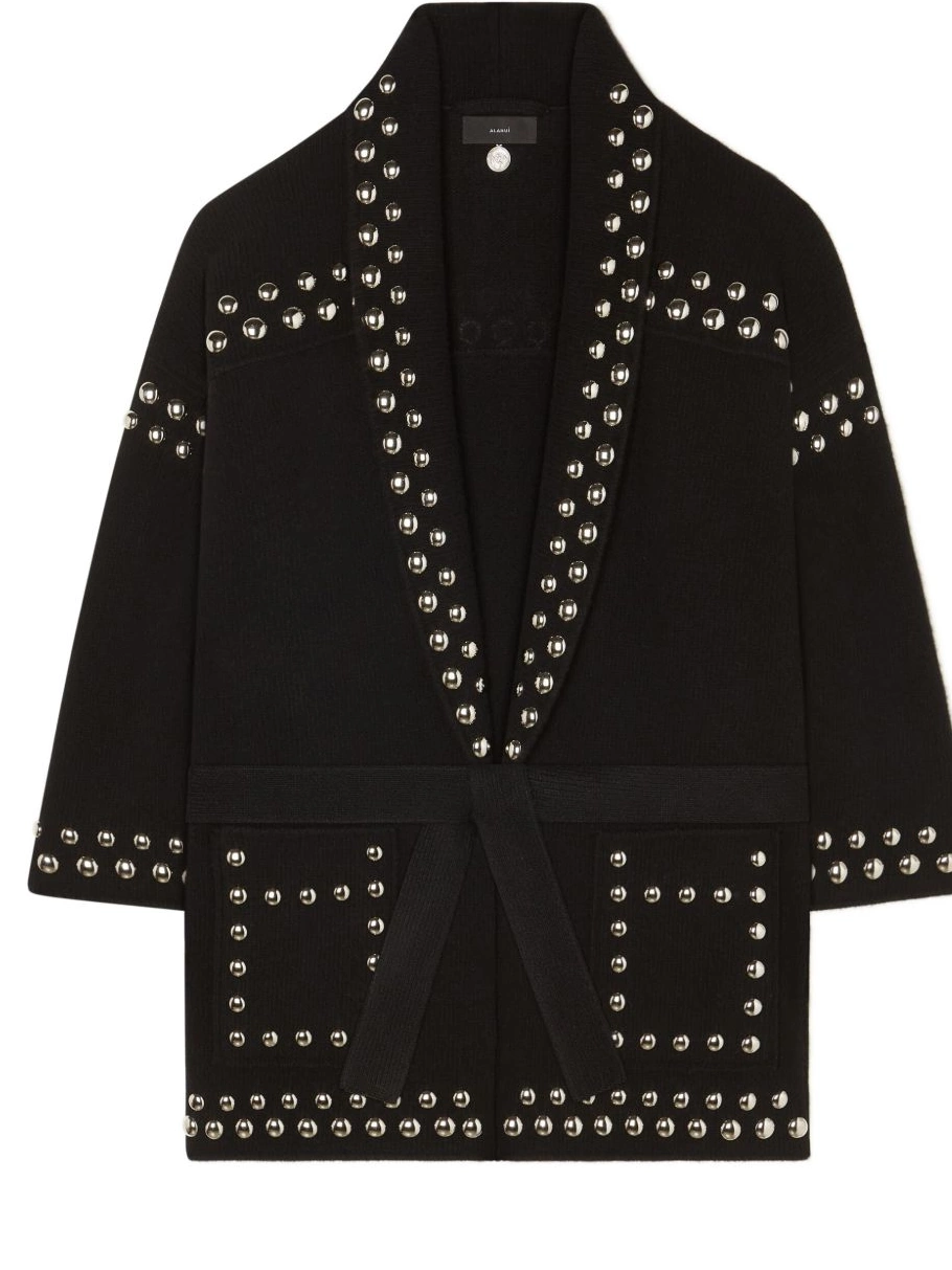 Cheap Alanui Women virgin-wool cardigan stud-embellished 0409